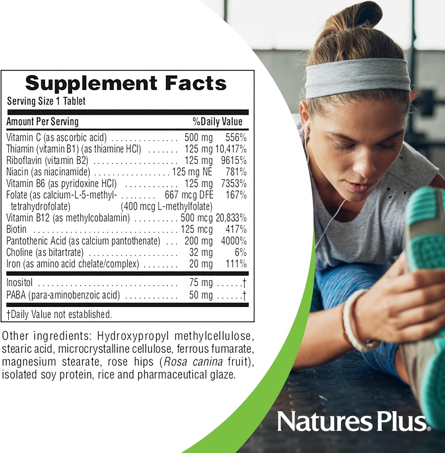 Naturesplus Ultra-Stress With Iron, Sustained Release - 30 Vegetarian Tablets - Stress Relief Supplement With B-Complex & Vitamin C - Energy Booster, Mood Enhancer - Gluten-Free - 30 Servings