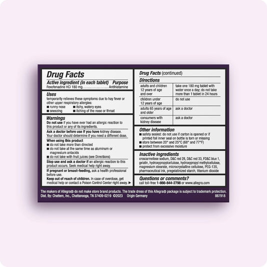 Allegra Adult 24-Hour Allergy Relief Gelcaps, Non-Drowsy Indoor And Outdoor Allergy Medicine, 180 Mg Fexofenadine Hci Antihistamine Pill, 24-Count
