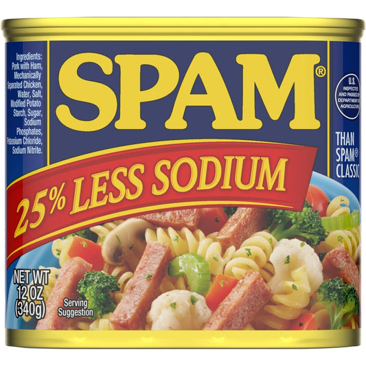 Spam Less Sodium, 12 Oz (Pack Of 12)