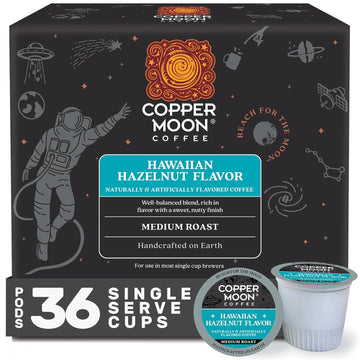 Copper Moon Single Serve Coffee Pods For Keurig K-Cup Brewers, Medium Roast, Hawaiian Hazelnut Blend, 36 Count (Pack Of 1)