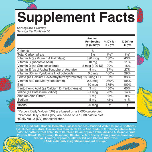 Maryruth Organics Kids Vitamins | Multi | Sugar Free | 2 Month Supply | Kids Multivitamin Gummies For Ages 2+ | Vegan | Only 1 Gummy A Day | 60 Count