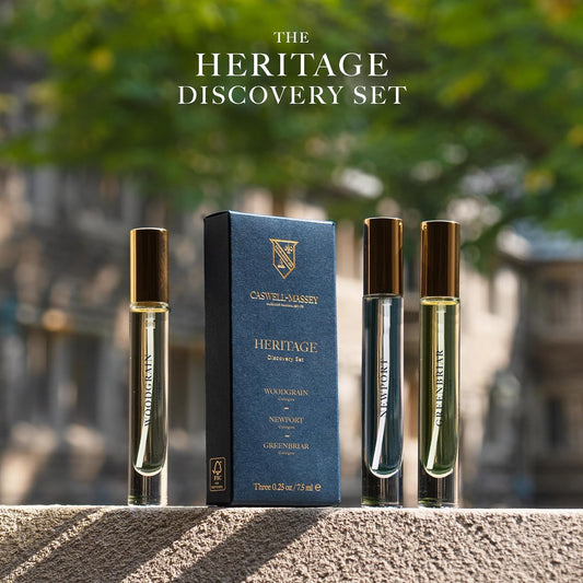 Caswell-Massey Cologne Discovery Set For Men, Travel-Size Cologne Gift Set With Woodgrain, Newport & Greenbriar Scents, Luxury Fragrance Trio, Made In Usa, 0.25 Fl Oz Each