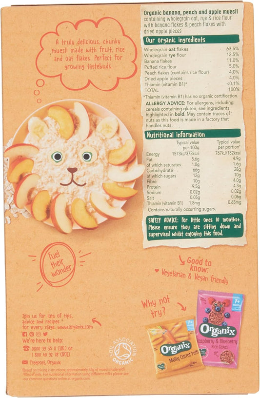 Organix Banana, Peach & Apple Organic Muesli, 10+ Months, 200 G Box (Pack Of 4)