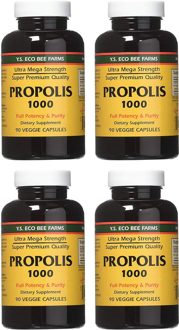 Ys Eco Bee Farms Propolis 1000-90 Caps (Pack Of 4)