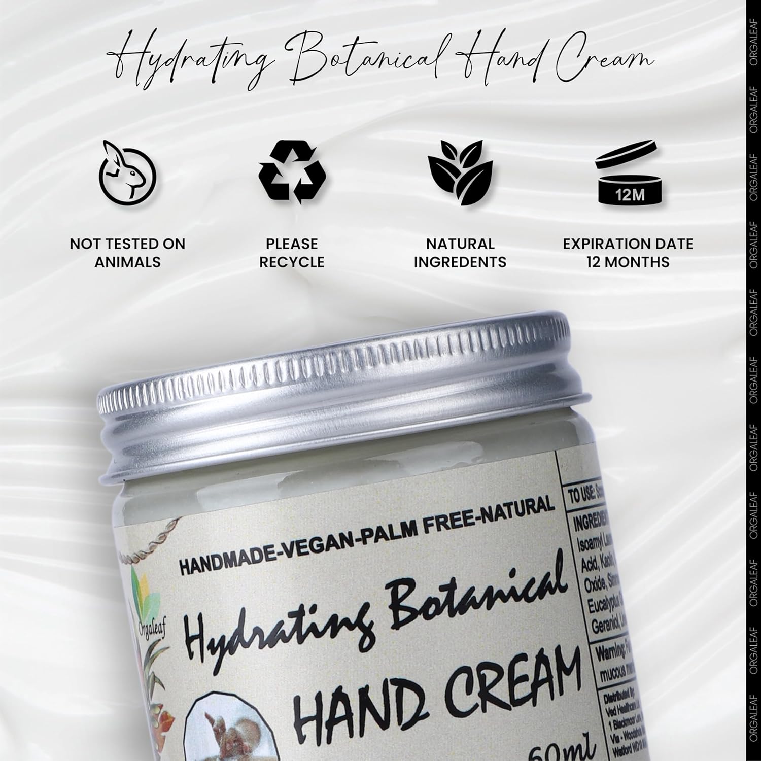 Orgaleaf Hand Cream, Hydrating Botanical Hand Cream, Vegan, Hand Made, Natural, 60 ml : Amazon.co.uk: Beauty