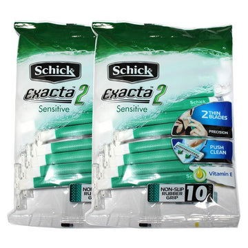 Schick Exacta2 Sensitive Disposable Razor, 10 Count (1Pack)