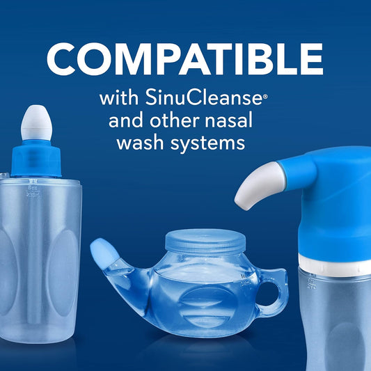 Sinucleanse Pre-Mixed Saline Packets For Sinus Rinse And Nasal Irrigation Systems, 100 Count, Made In Usa, All-Natural, Pharmaceutical Grade And Ph Balanced