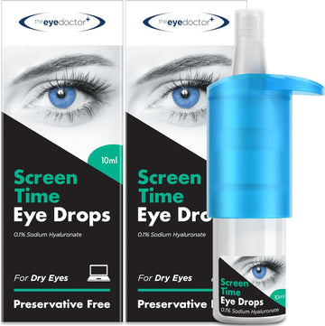 The Eye Doctor Screen Time Eye Drops For Dry Eyes - Preservative Free Eyedrops For Dry Eye And Tired Sore Eye Relief β Suitable For Contact Lenses With 0.1% Sodium Hyaluronate