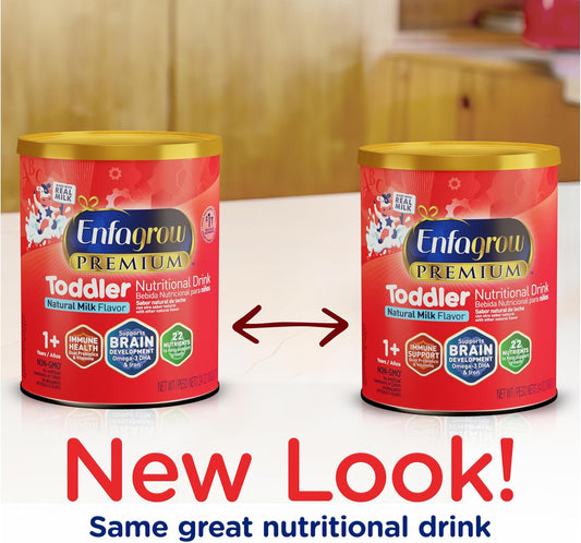 Enfagrow Premium Toddler Nutritional Drink, Natural Vanilla Flavor, Omega-3 Dha For Brain Support, Prebiotics & Vitamins For Immune Health, Non-Gmo, Powder Can, 32 Oz (Pack Of 2)