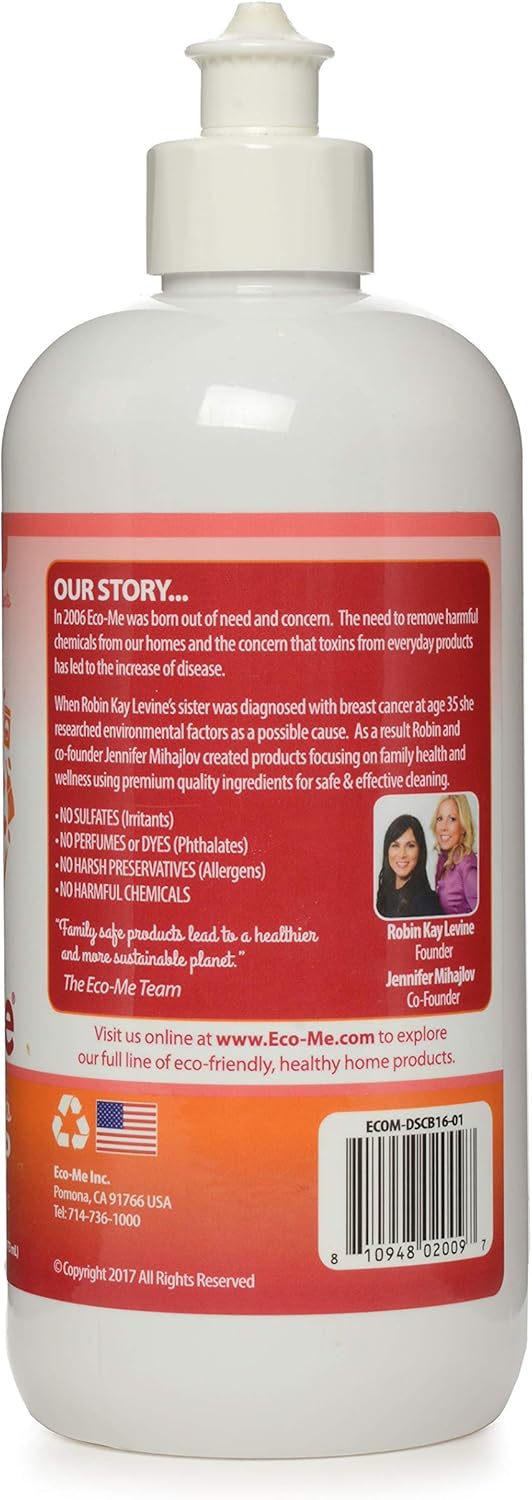 Eco Me Natural Environmentally Friendly Sudsing Liquid Dish Soap, Healthy Citrus Berry Scent, 16 Ounces