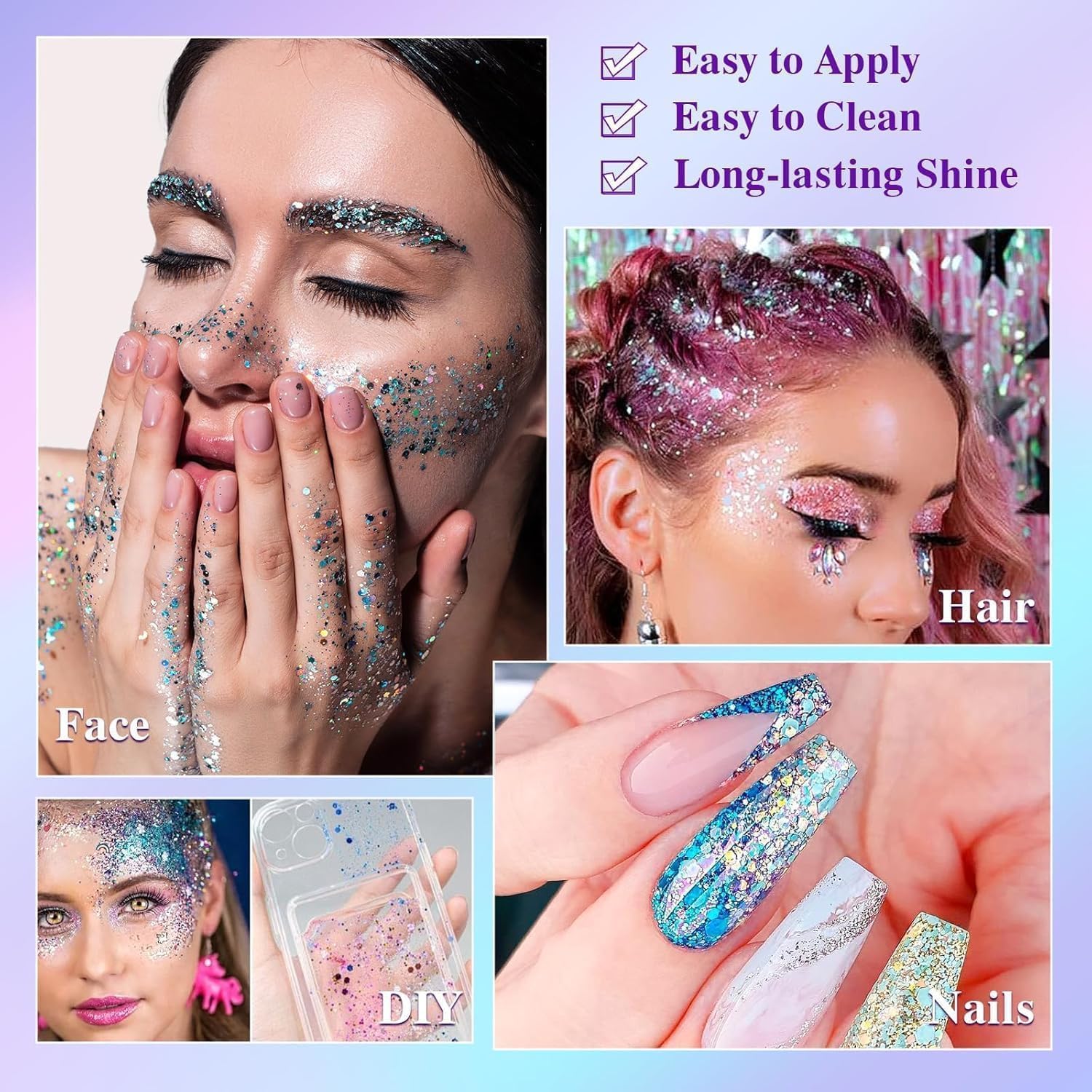 Body Glitter Gel Set, 3 Pcs Face Glitters Body Gel Sequins Shimmer Liquid Eyeshadow, Mermaid Sequins Liquid Holographic Chunky Glitter for Face Hair Nails(Gold,Silver,White) : Amazon.co.uk: Beauty