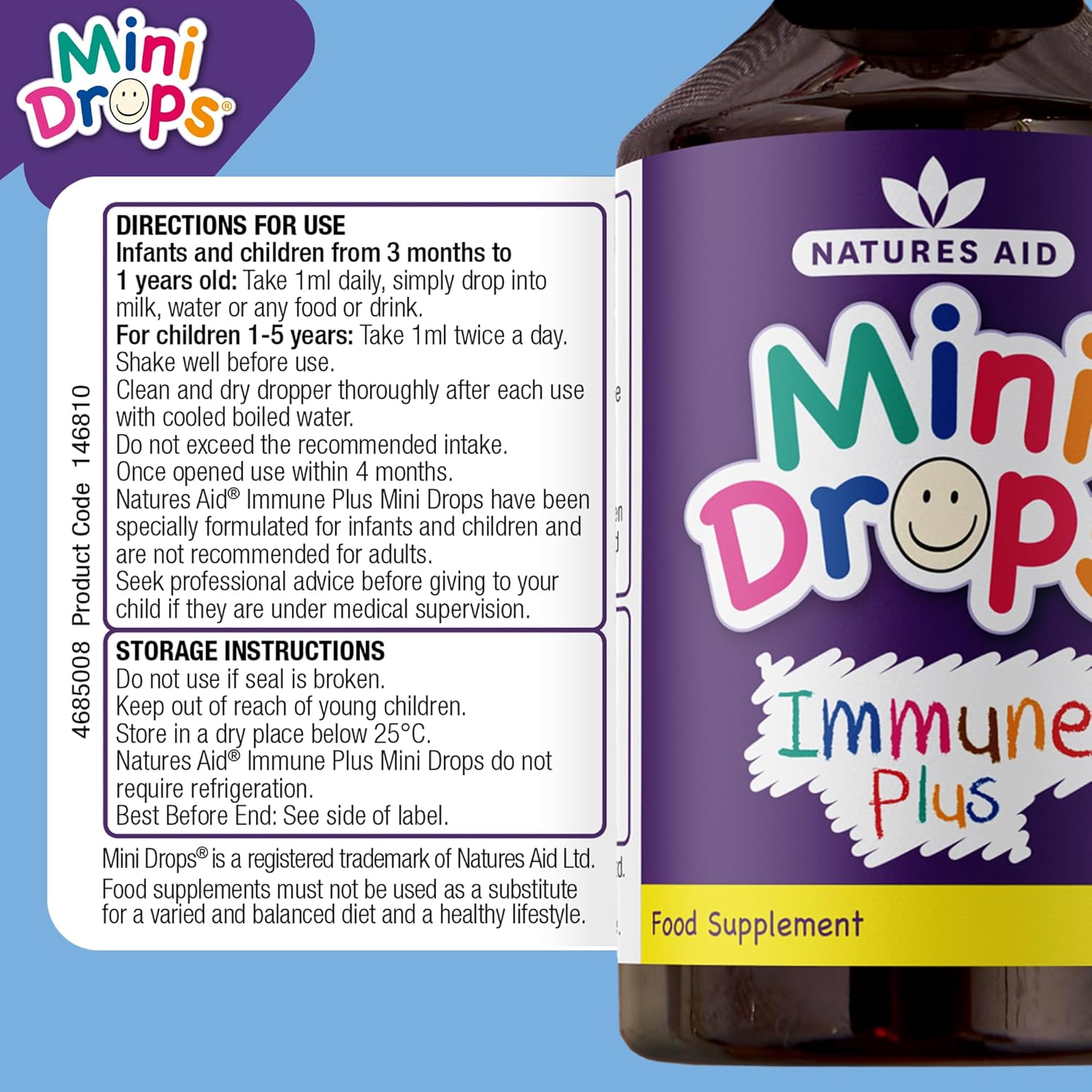 Natures Aid Mini Drops Bed Time 50ml – Supports Restful Sleep and Calm – Natural Supplement for Kids 3 Months to 5 Years at Bedtime – Vegan, Gluten-Free, Non-GMO – Easy Dropper – No Added Sugar : Amazon.co.uk: Health & Personal Care