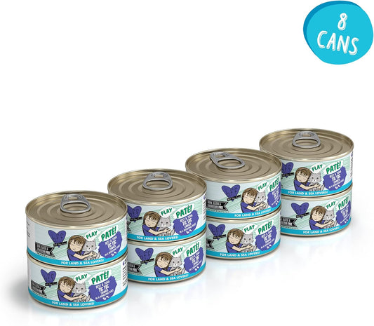 Weruva B.F.F. Play - Best Feline Friend PatƩ Lovers, Aw Yeah!, Beef & Tuna Tic Toc With Beef & Tuna, 5.5Oz Can (Pack Of 8)