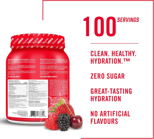 Biosteel Zero Sugar Hydration Mix, Great Tasting Hydration With 5 Essential Electrolytes, Mixed Berry, 100 Servings Per Tub