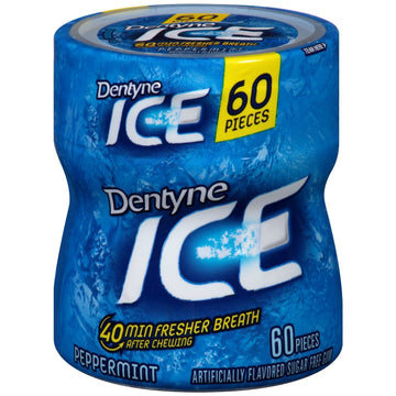 Dentyne Ice Peppermint Sugar Free Gum, 1 Bottle 60 Pieces : Chewing Gum : Grocery & Gourmet Food