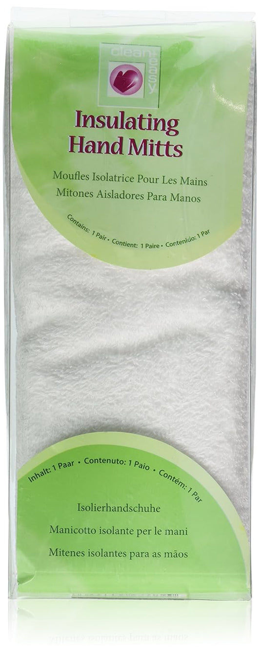 Clean + Easy Insulating Hand Mitts, Terry Cloth Thermal Gloves For Paraffin Treatment And Therabath, Calloused And Dry Skin, Made Of 100% Cotton, Washable, 1 Pair