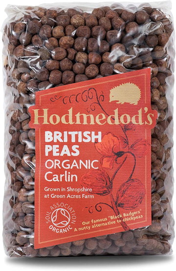 Hodmedod'S Organic Whole Dried Black Badgers Peas, 500 G