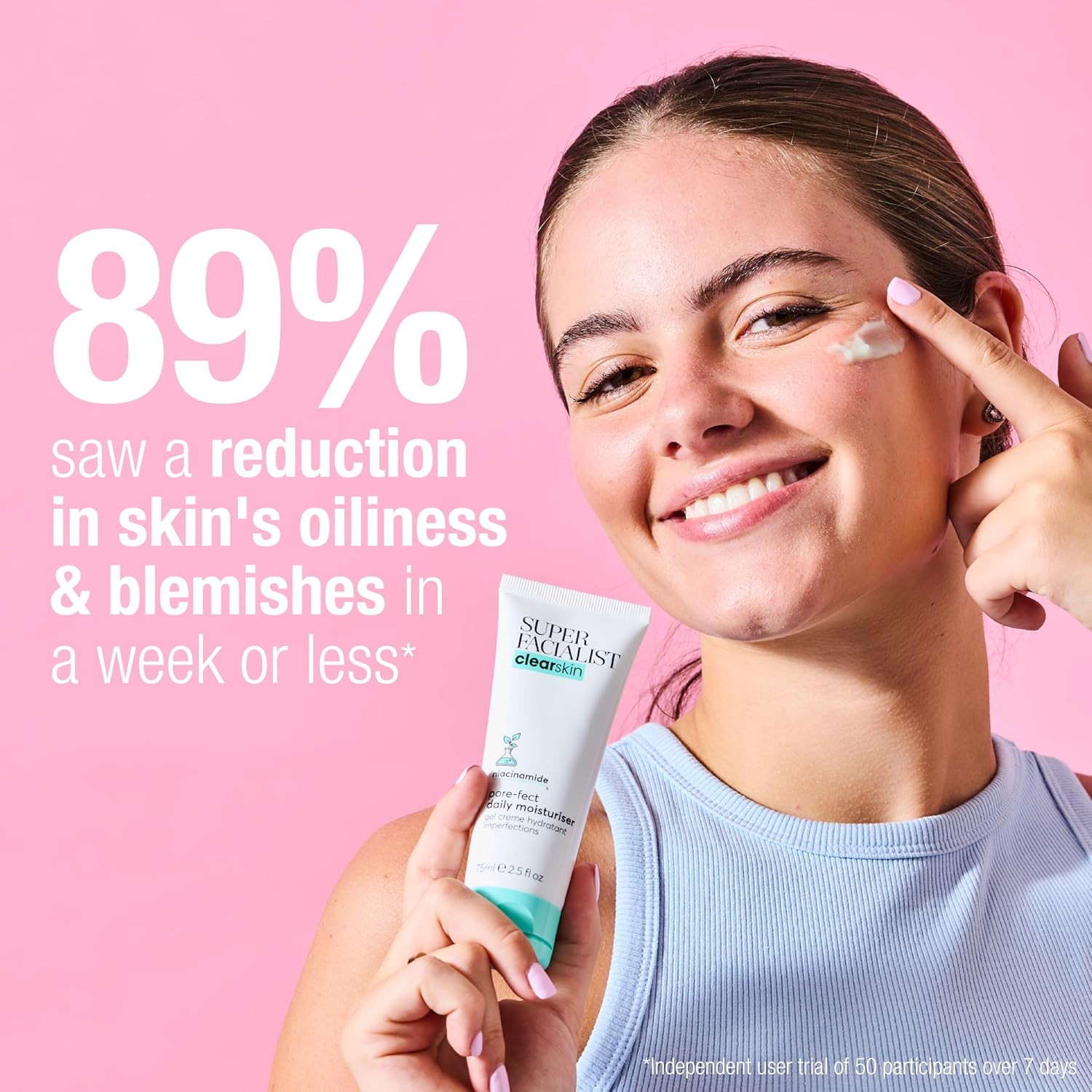 Super Facialist Pore-Fect Daily Moisturiser - Hydrate & Control Oil for Acne Treatment & Blackhead Remover with 3% Niacinamide, Tea Tree Oil & Prebiotics, Vegan Friendly 75ml : Amazon.co.uk: Beauty