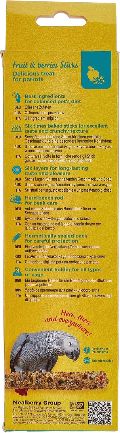 Rio Fruit And Berries Parrot Sticks 150G22150