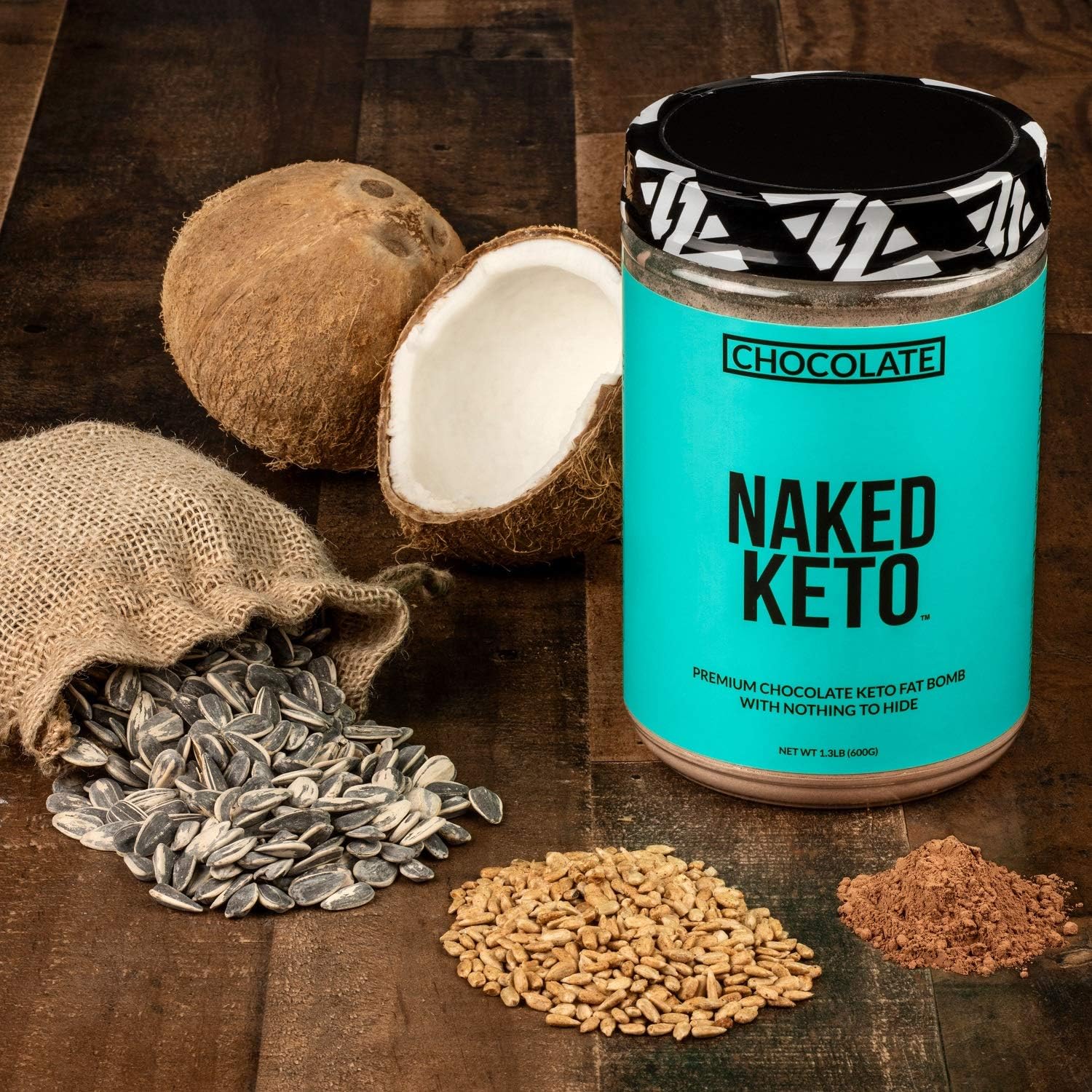 NAKED nutrition Naked Chocolate Keto - Premium Chocolate Keto Fat Bomb Powder - Nothing Artificial - Gluten-Free Keto Bomb Chocolate Mct Oil Powder with No Gmos - 1.3 Lb : Health & Household