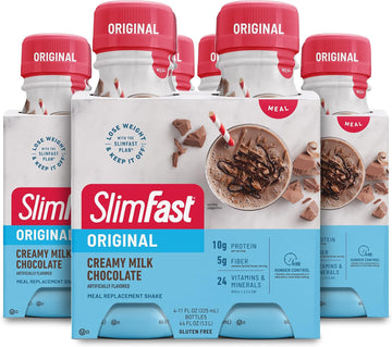 Slimfast Meal Replacement Shake, Protein Shakes Ready To Drink, Creamy Milk Chocolate, 11 Fl Oz Bottle, 4 Count (3 Packs)