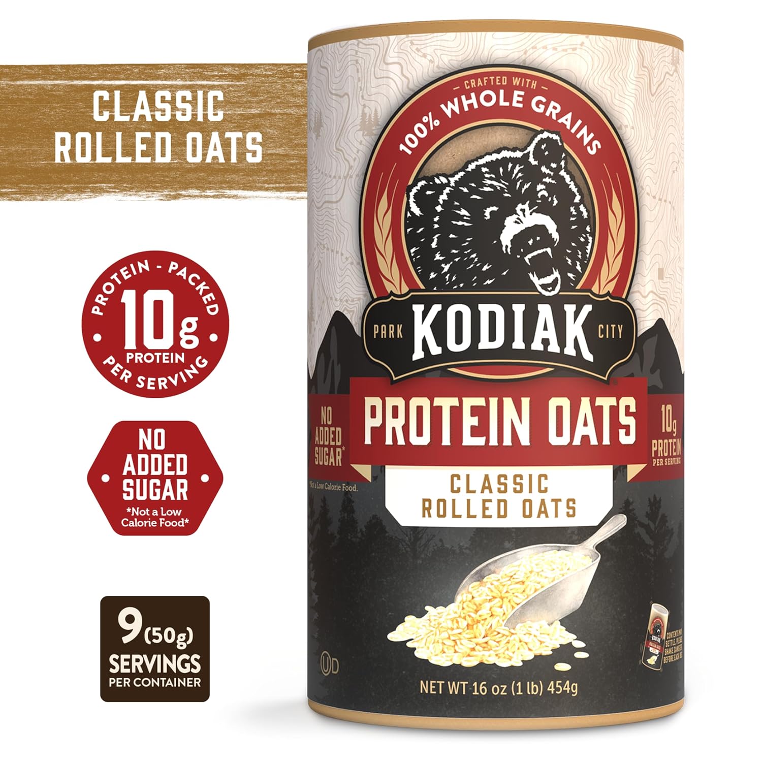Kodiak Cakes Oatmeal Canister, Rolled Oats, High Protein, 100% Whole Grains (12 Canisters) : Grocery & Gourmet Food