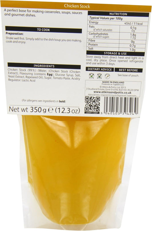 Atkins & Potts Chicken Stock (Pack Of 3)