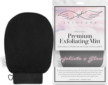 Seraphic Skincare Korean Exfoliating Gloves (1Pc) Microdermabrasion At Home, Exfoliating Mitts Visibly Lift Away Dead Skin, Great For Spray Tan Removal, Made Of 100% Viscose Fiber