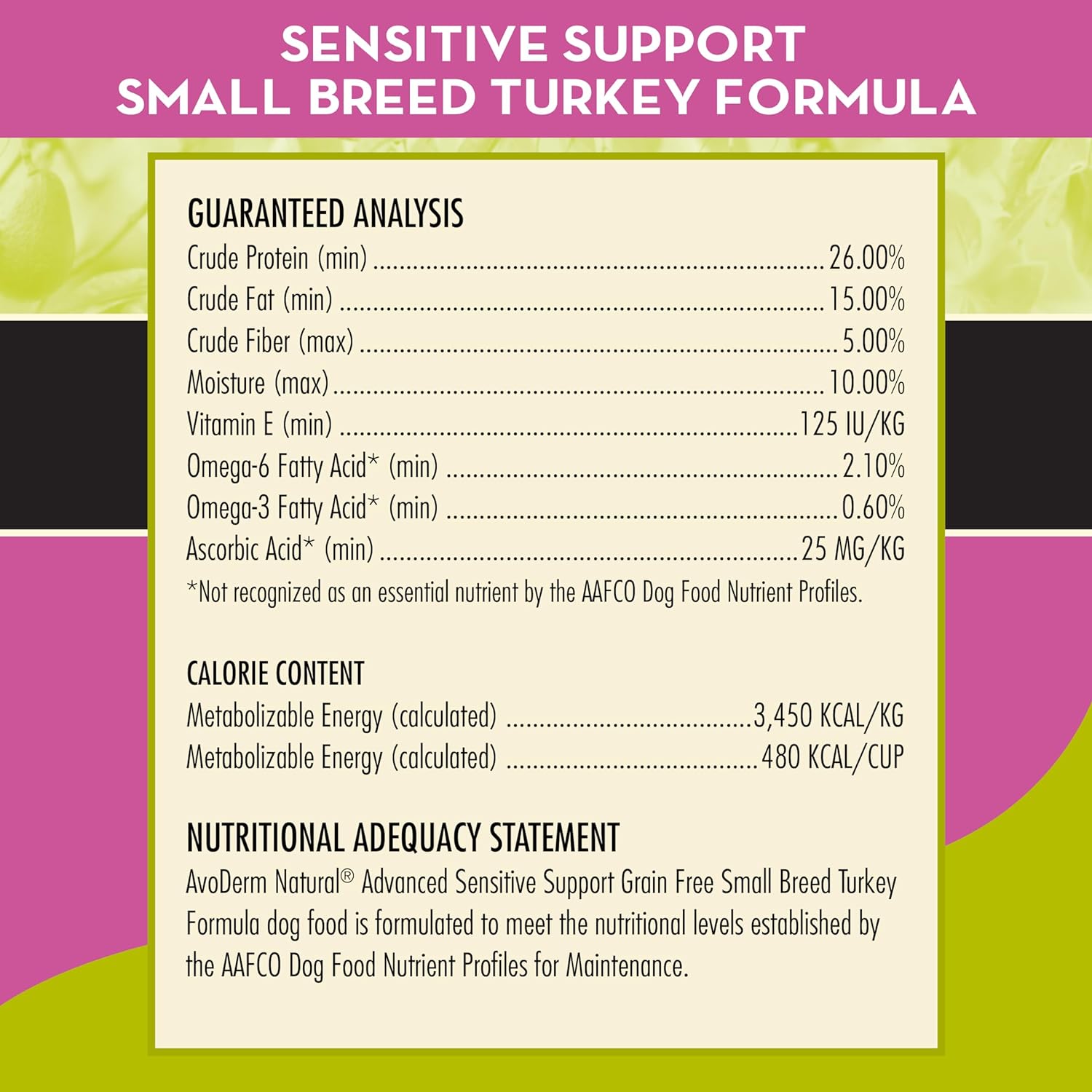 AvoDerm Natural Advanced Sensitive Support Small Breed Turkey Formula Dry Dog Food 4 lb : Pet Supplies