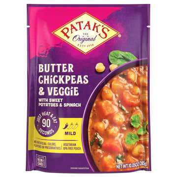 Patak'S Chickpeas And Veggie Korma Ready To Heat Curry, 10.05 Fl Oz