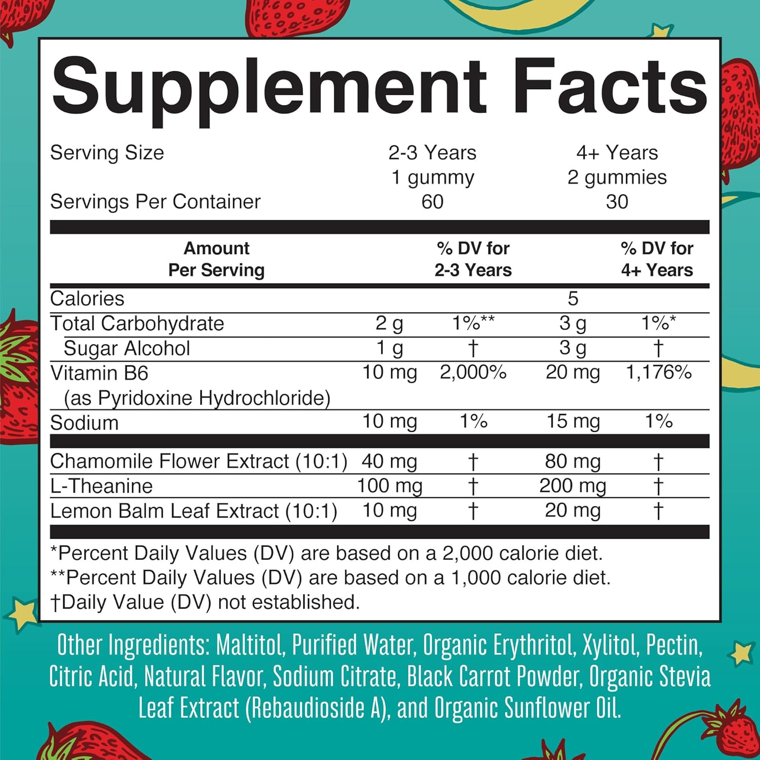MaryRuth Organics Kids Sleep Gummies | Sugar Free | NO Melatonin Gummies with L Theanine, Lemon Balm, Chamomile, Vitamin B6 | Relaxation Support for Kids 2+ | Vegan | Non-GMO | Gluten Free | 60 Count : Health & Household