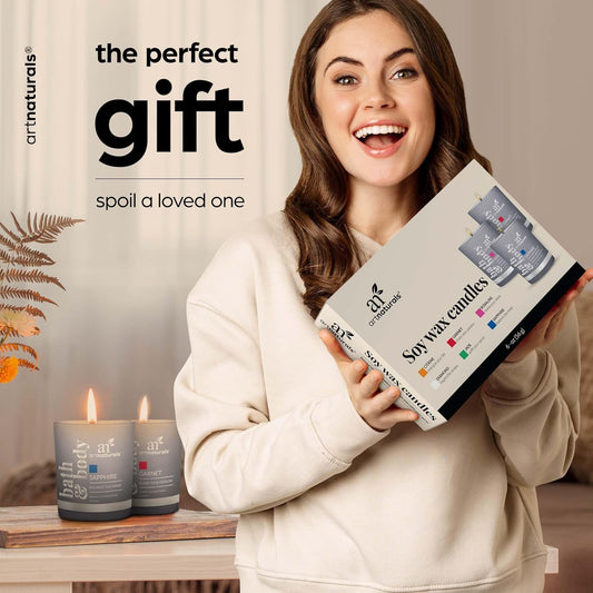 Artnaturals Scented Candle Gift Set – (6 X 2 Oz / 60G) - Aromatherapy Set Of Fragrance Soy Wax Candles - Made In Usa With Essential Oils – For Stress Relief And Relaxation