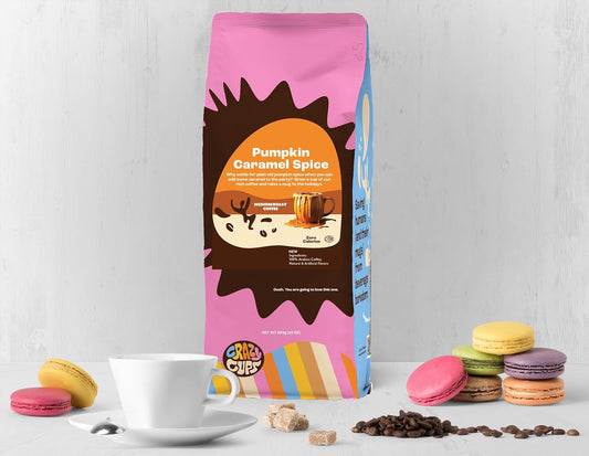 Crazy Cups Flavored Ground Coffee, Pumpkin Caramel, In 10 Oz Bag, For Brewing Flavored Hot Or Iced Coffee