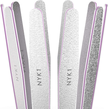 Professional Nail Files Emery Boards - (Pack Of 10) Strong High Quality Nails Files 100 180 Grit File Emery Boards For Nails Natural Acrylic Nails Nail File Set