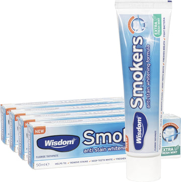 Wisdom 50 Ml Smokers Anti-Stain Whitening Toothpaste - Pack Of 4