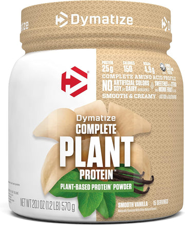 Dymatize Vegan Plant Protein, Smooth Vanilla, 25G Protein, 4.8G Bcaas,
