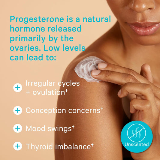 Pink Stork Wild Yam Cream For Progesterone - Support Hormone Balance For Fertility & Conception - Bioidentical Natural Progesterone Supplement - Unscented, 4 Oz