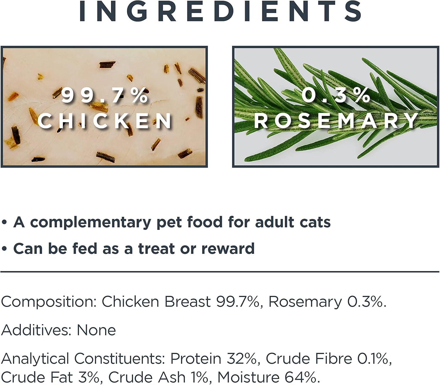 Encore 100% Natural Cat Treats, Chicken Fillet With Rosemary Loin Cat Snack, 12x 30G Pouch :Pet Supplies