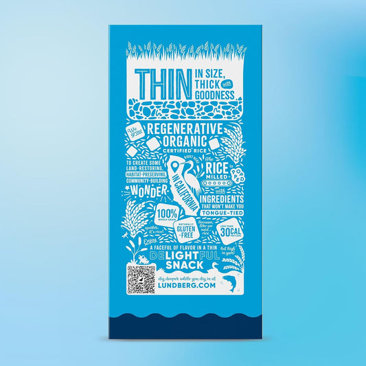 Lundberg Thin Brown Rice Cakes, Lightly Salted, 3-Pack – Regenerative Organic Certified, Healthy Snacks, Vegan, 6 Oz Ea