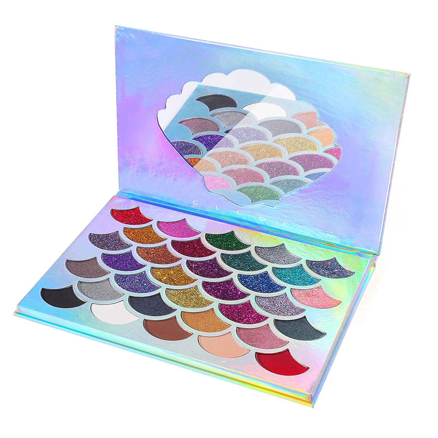 The Original Mermaid Glitter Eyeshadow Palette (32 Colors) - 21 Pressed Glitters, 6 Shimmery & 5 Matte Shades - Highly Pigmented - Waterproof & Long-Lasting (Mermaid) : Beauty & Personal Care