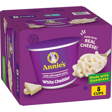 Annie'S Microwavable Yummy Bunnies And Cheddar Macaroni And Cheese With Organic Pasta, Microwave Mac N Cheese Cup, 2 Cups, 2.8 Oz