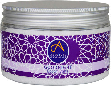 Absolute Aromas Goodnight Epsom Salt 300G - Magnesium Sulphate Infused With 100% Pure Lavender, Chamomile, Geranium Essential Oils