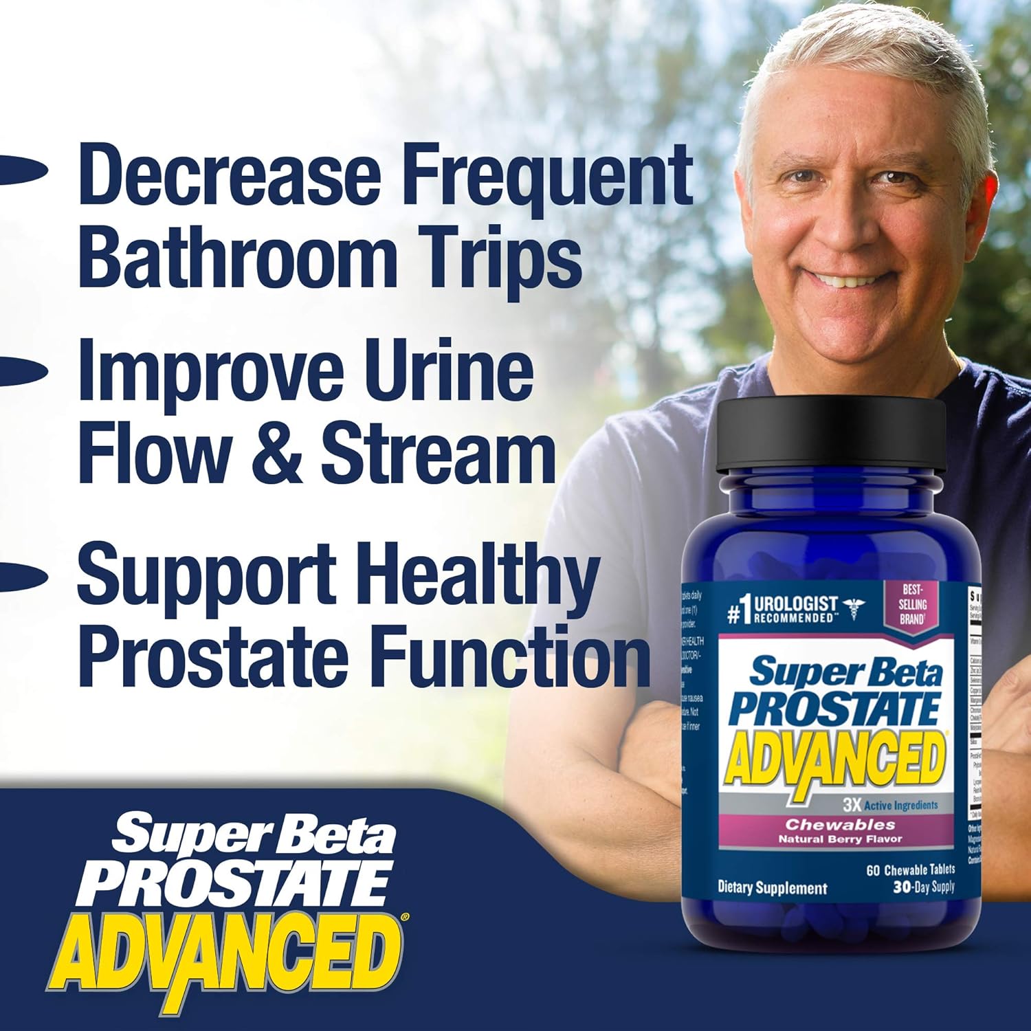 Super Beta Prostate Advanced Chewables - Prostate Support Supplement For Men'S Health (60 Chews, 1-Bottle) : Health & Household
