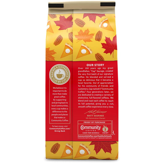 Community Coffee Spiced Pumpkin Pecan Pie Flavored, Medium Roast Ground Coffee, 11 Ounce Bag (Pack Of 1)