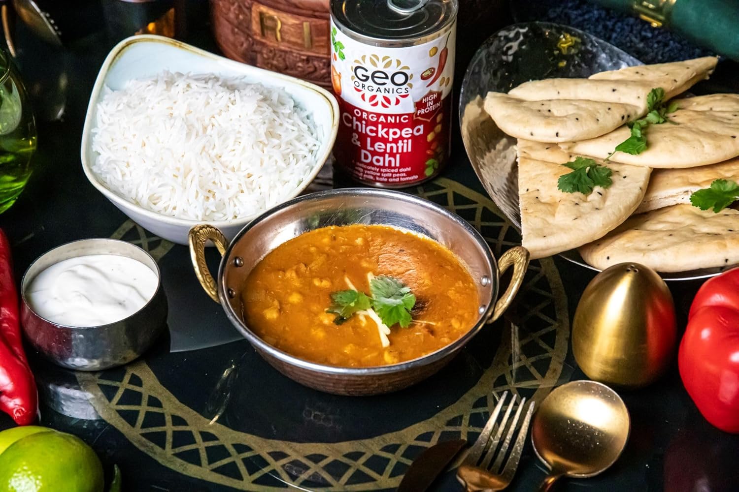 Geo Organics Chickpea & Lentil Dahl 400g (Pack of 1) | Organic Vegan Side Dish for Curry | Mild Spice | Certified Organic & Gluten-free Healthy Food | Suitable For Vegetarians & Vegans : Amazon.co.uk: Grocery