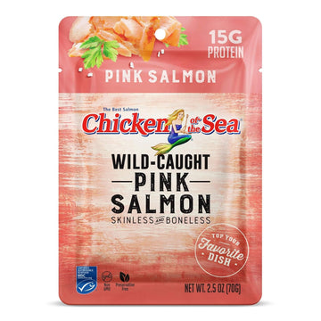Chicken Of The Sea Wild Caught Alaskan Pink Salmon In Spring Water, 2.5 Oz. Packet (Box Of 12)