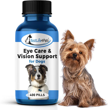 Eye Care And Vision Support Dog Supplement - Natural Eye Infection Treatment Relieves Conjunctivitis, Swelling, Discharge, And More - Stop The Dog Eye Drops Struggle With Easy To Use Pills