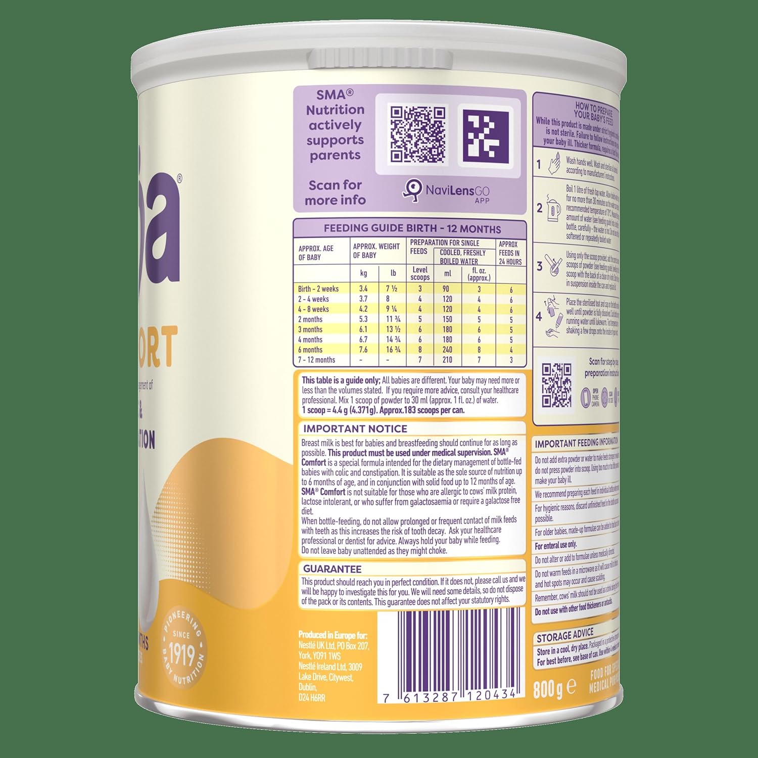 Sma Comfort Formula Powder, 800G (Pack Of 2)