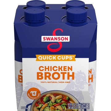 Swanson 100% Natural, Gluten-Free Chicken Broth,  Quick Cups (Pack Of 4)