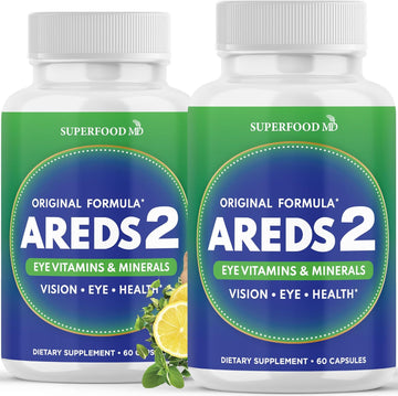 Areds 2 Eye Vitamin & Mineral Supplement, Contains Lutein, Vitamin C, Zeaxanthin, Zinc & Vitamin E With Added Copper - 120 Count